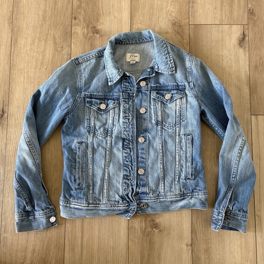 J. Crew Women's Classic Jean Jacket Light Blue Denim Trucker Size XXS
